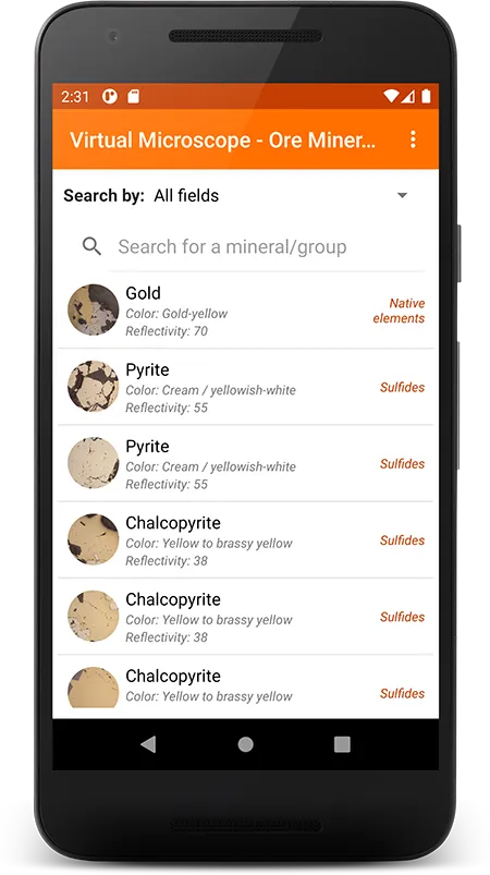 Virtual Microscope — Ore Minerals — image 1